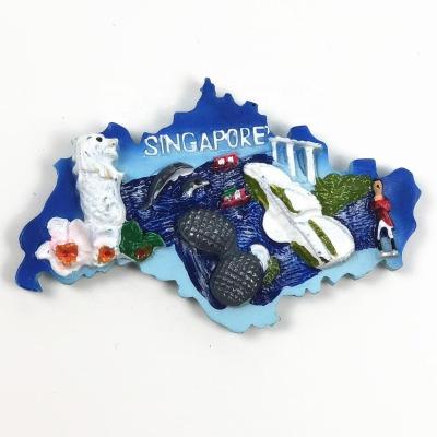 China Wholesale Custom Cheap People Singapore OEM Souvenir 3d Resin Fridge Tourist Magnet For Promotion for sale