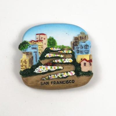 China Hot Selling San Francisco 3D Promotional Resin People Custom USA Custom Souvenir Fridge Tourist Magnet for sale