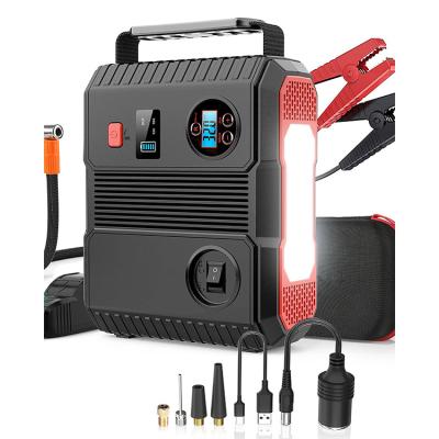 China Large Capacity 24000Mah Jump Starter With Air Compressor 12V Jump Starter With Smart Clamps for sale