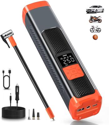 China portable car air compressor tyre inflator with LCD display 6000mAh 150PSI Power bank for sale