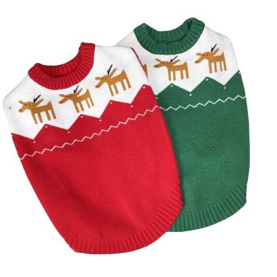 China Stocked Christmas Sweater Dog Clothes Winter Dog Cat Sweater for sale