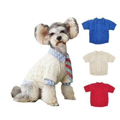 China Winter Solid Stocked Classic Dog Knitted Sweater Pet Sweater Clothes Cat Apparel Super Soft Warm Pet Clothes for sale