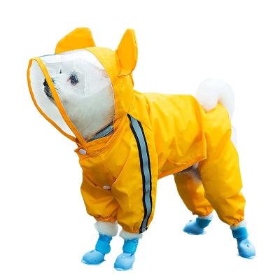 China Cute Dog Raincoat Reflective Brand Bee Shape Pet Jacket Dog Rain Stocked Rain Poncho With Transparent Edge Leash Hole for sale