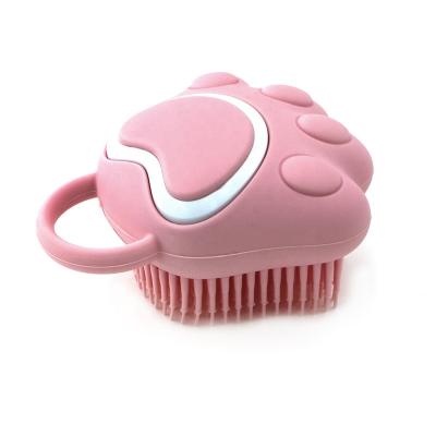 China Cartoon Cat Paw Baby Shower Brush Fast Silicone Artifact Body Massage Spa Brush Foaming Rubbing Stocked Bathroom Accessory Full for sale