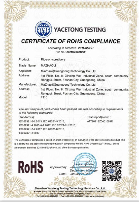 RoHS - Mazhaoli (guangdong) Technology Co., Ltd.