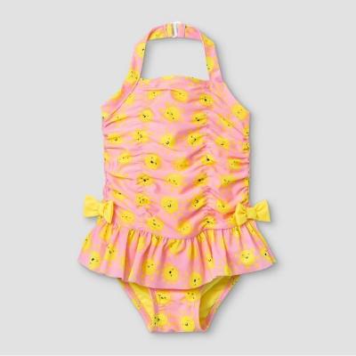 China Wholesale Breathable Kids Swimsuit One Piece With Lace Flower Side Halter&Lace Up Bikini Swimwear For Teen Girls Swimwear for sale