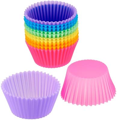 China Viable Mini Silicone Molds Cupcake Liners Reusable Homemade Baking Cups Cake Tools for sale