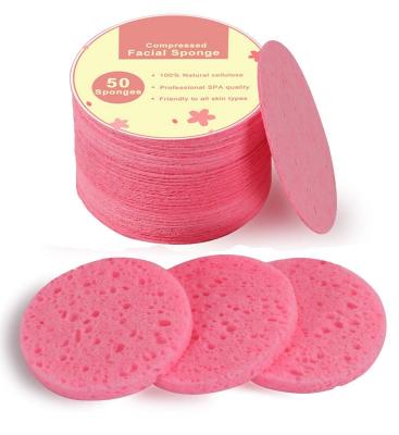 China Viable Compressed Facial Massage Sponge Cellulose Wood Pulp Cleaning Expanding Sponge for sale