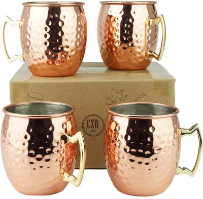 China Sustainable Hot Selling Rose Gold Brass Cup Stainless Steel 304 Copper Beer Moscow Mule Copper Mugs for sale