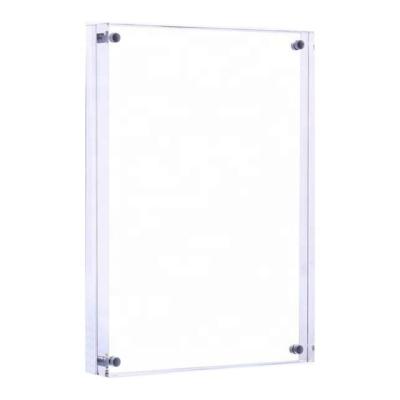 China Hotel Magnetic Thick Acrylic Table Sign Frame Holder Restaurant Menu Covers Stands Acrylic Sign Holder 5x7 for sale