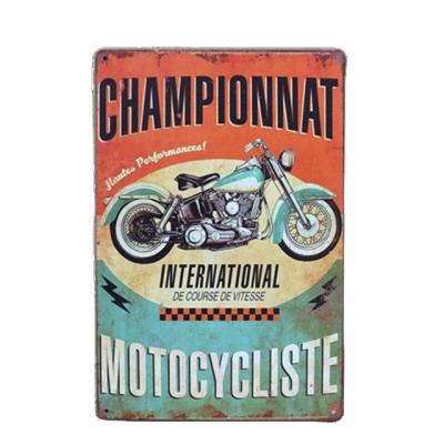 China Vintage World Blank Tin Signs Metal Tin Sign of Sublimation Metal Sign Motorcycle Wall Decor for sale