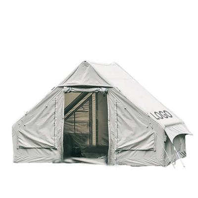 China Diagonal Tethering Type - 2 - 4 Person Canvas Picnic East Style Luxury Room Increasing Safari Canvas Waterproof Cotton Outdoor Camping Air Inflatable Tent for sale