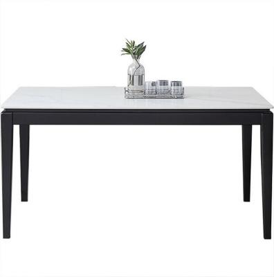 China All Wholesale Simple Slate Wood Countertop Rock Solid Wood Modern Dinner Dining Table For 6 Person for sale