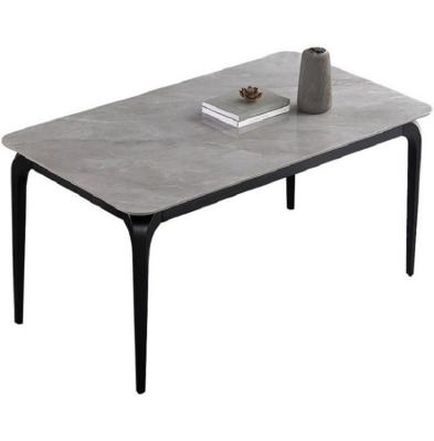 China Low Gray Marble Top Solid Wood slab+Solid Legs Foshan Nordic Wholesale Kitchen Furniture Marble Wood Cheap Dining Table for sale