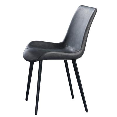 China Nordic Home Furniture Luxury Metal Base Dining Chairs Modern Leather Restaurant Metal Base Dining Chairs for sale