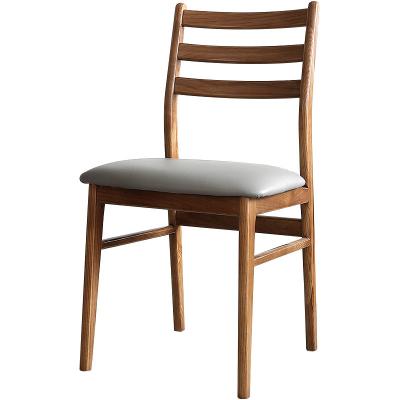 China Modern Nordic Gray Leather Italian Design Dining Chair Solid Wood Solid Wood And Foshan Leather Kitchen Furniture for sale