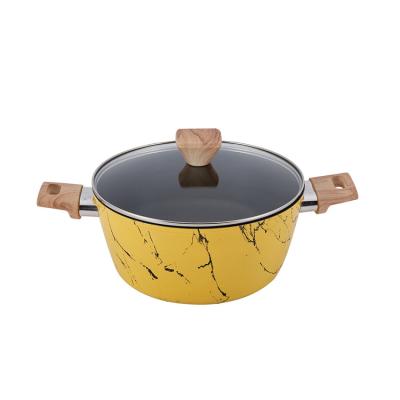 China SHENZHAN hot pot soup factory viable custom marble coated hot pot small bowl soup for sale