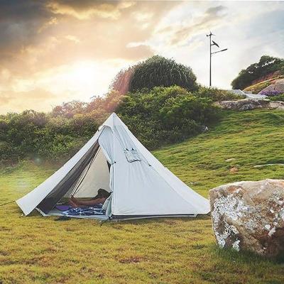 China Outdoor Camouflage / Field Game Canvas Bell Pyramid Shape Dome Hiking Tents for sale