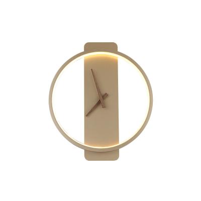 China Wholesale Modern Nordic Simple Chuse Bedroom Bedside Lamp Living Room Creative Clock Modeling Wall Light for sale