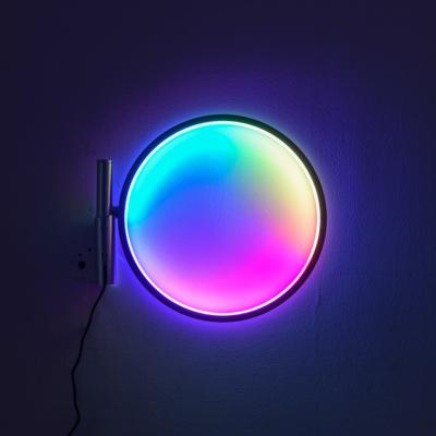 China ChuSe Nodic LED RGB Modern Light App Changing Color Ring Remote Wall Lamp for sale