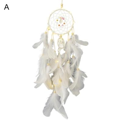 China China Feather Fashion Handmade Dream Catcher LED Light For Room Home Decoration Art Craft Dreamcatcher For Nursery Kids Room Decor for sale