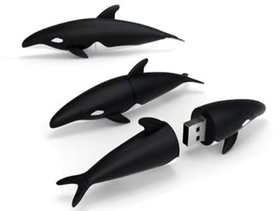 China Soft PVC dolphin shape Cartoon Usb Drive simulation flash drive real capacity for sale