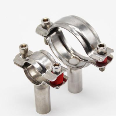 China High Durability ss304 Food Grade Stainless Steel Clamp Pipe Rack Sanitary Pipe Hanger for sale