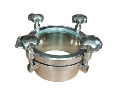 China Stainless Steel Manufacturer With Sight Glass Stainless Steel Sanitary Manhole Cover For Tank for sale