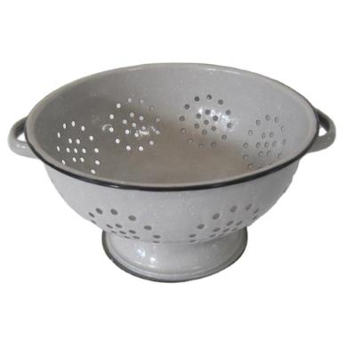 China Viable Tile Color With White Stain Enamel Colander for sale