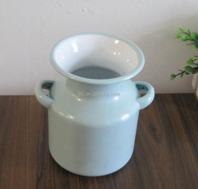 China Indoor And Outdoor Decoration Customized Enamel Tea Kettle Milk Pot With Handle for sale