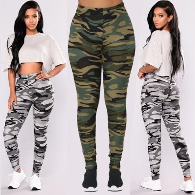 China 2021Fashion Autumn Anti-wrinkle Camouflage Military Army Pants Elastic Waist Pants Sports Joggers Long Skinny Pants For Women Femme for sale