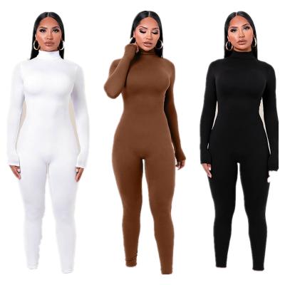 China QUICK DRY Wholesale White Long Sleeve Bodycon ppjumpsuit solid color gym yoga jumpsuit women one piece women long for sale