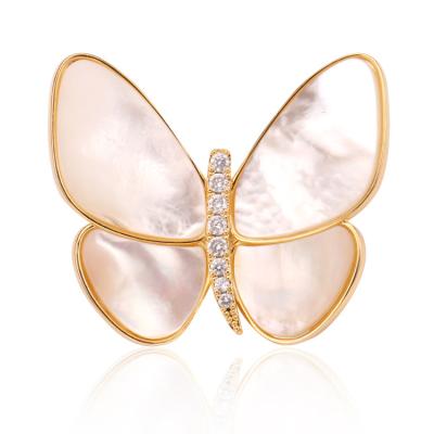 China 2022 New Elegant Female Pearly Natural Shell Butterfly Brooch Fritillar-dress High-end Suit Shirt Temperament Accessories for sale