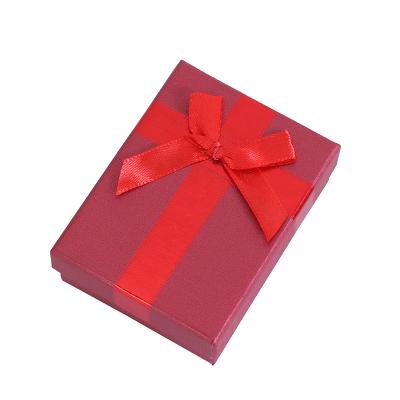 China 2022 New Fashion Paper/Cardboard Bow Jewelry Box Necklace Box Soft Earring Box for sale