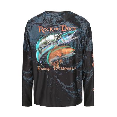 China Never Fade High Definition Logo Absorb Antibacterial Water Sport Top Quality Sublimation Printing Polyester Fishing Shirts for sale