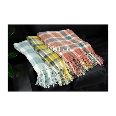 China CLASSIC Super Big Knit Throw Blanket 100% Weighted Cotton Custom Design Throw Blanket PY00210 for sale