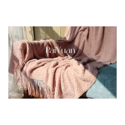 China Lady CLASSIC warm blanket oversized scarf soft sale house fringed 100% polyester blanket shawls PY00104 for sale