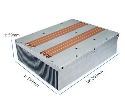 China Aluminum Skived Fin Heatsink With Large Copper Tube Heatsink With Heat Pipes Thermal Solution for sale