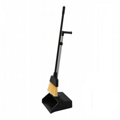 China Outdoor Commercial And Industrial Aluminum Lobby Wind Proof Handle Dustpan And Angle Brush Combo for sale