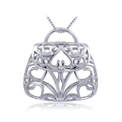 China CLASSIC 925 Sterling Silver Pearls Cage Pendant Necklace from CS0121 Sharon Fashion Jewelry Handbag Cage for sale