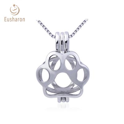 China Sharon Gift Children's Jewelry Paw Locket S925 Sterling Silver Bear Claw Pearl Cage Pendant TRENDY for sale