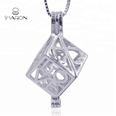 China Sharon Jewelry Gorgeous Love Cube CLASSIC S925 Sterling Silver Pearl Locket Cage pendant for women for sale