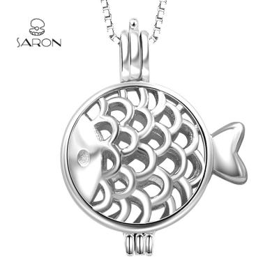 China FASHION Sharon's Cage Wholesale Bulk Pearl Party S925 Sterling Silver Cute Fish Pearl Pendant for sale