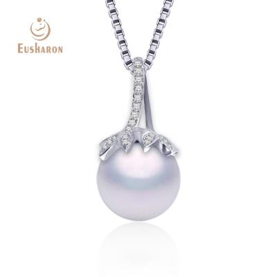 China FASHIONABLE Lotus Big Button Pearl Zircon Pendant Women's Jewelry Silver Pearl Pendants for sale