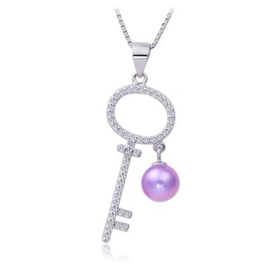 China PF0239CP CLASSIC International Wholesale Silver Key Pearl Pendant Freshwater Pendant S925 Standard for sale