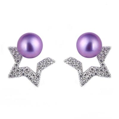 China Fashionable Best Seller Product Star Earrings 925 Sterling Silver Earrings Pearl Stud Earrings For Women for sale