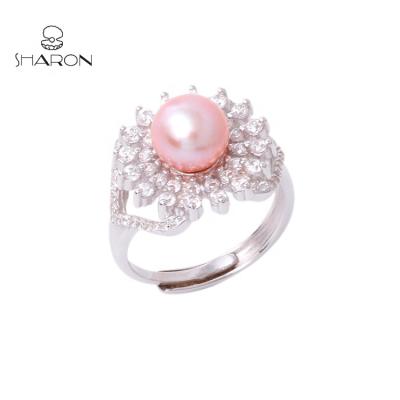 China Silver Custom Sizes Luxury Natural Pearl Sterling Silver Handmade Cheap China Ring Christmas Ring for sale