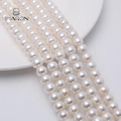 China Jewelry Making 10-11mm Button Shaped Natural Freshwater Pearl Loose Strand For Jewelry Making for sale