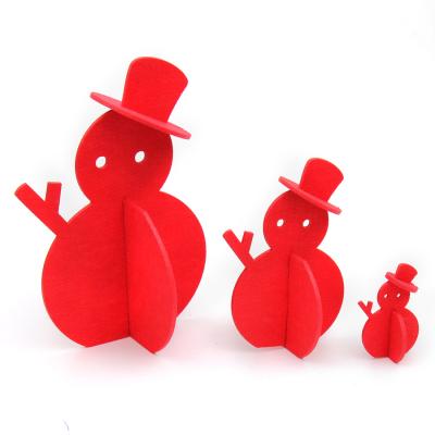 China Christmas Ornaments Thickened Nonwoven Red Snowman Window&Table Christmas Ornaments Decorations for sale