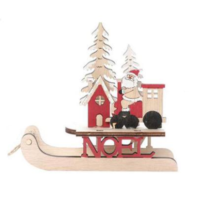 China For Creative Christmas Gifts and Decorations Wooden Sleigh Arbol De Navidads Small Party Christamas Decoration Christmas Ornaments for sale